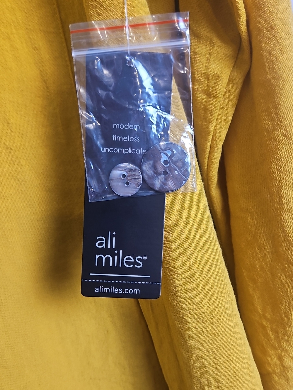 Ali Miles 3/4 Sleeve Statement Button Shirt/Jacket: Color- Mustard: Size-2X - Picture 7 of 16